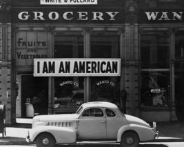 I Am An American sign outside Japanese-American grocery Oakland WWII Photo Print - $8.81+