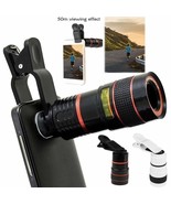 HD 8X Clip On Optical Zoom Telescope Camera Lens For Universal Mobile Ce... - £24.01 GBP