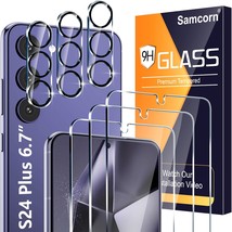 3 3 Pack Glass Screen Protector for Samsung Galaxy S24 Plus 5G 9H Tempered Glass - £14.79 GBP