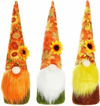 ~ 3 Pack Fall Thanksgiving Plush Handmade Swedish Gnomes 12&quot; X 3&quot;  Doll Gnomes ~ - £11.86 GBP