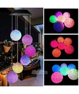 Color Changing Crystal Balls Led Wind Chime Solar Powered Garden Yard De... - £18.86 GBP