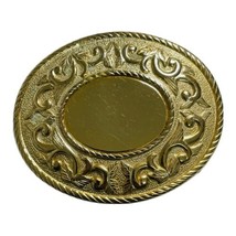 Vintage Gold Tone Belt Buckle Ornate Wing Leaf Western Style Cowgirl Polished - £14.30 GBP