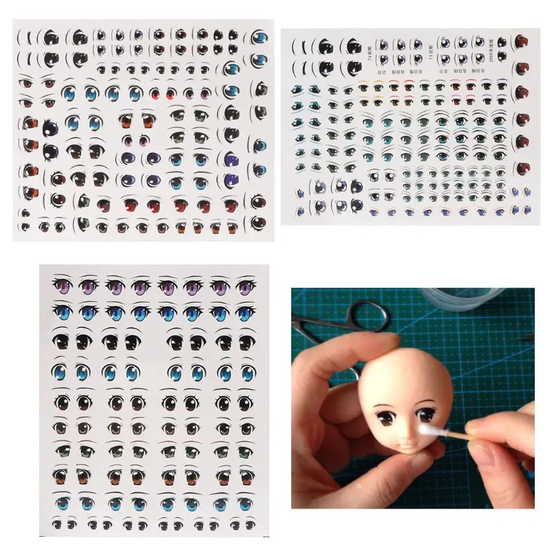 Cute Cartoon  Eyes Anime Figurine Dolls Eye Water Stickers For DIY for Doll Acce - £9.38 GBP