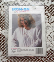 Golden Bee Iron On Fashions White Cat Embroidery Kit 10209 - White Cat Iron On  - $11.99