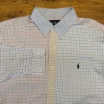 Vtg Polo Ralph Lauren XL Classic Fit Colorblock Plaid Dress Shirt Preppy... - $26.89