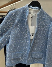 Zara Bnwt 2024. Blue White Sequins Short Jacket Blazer. 2884/180 - £139.32 GBP
