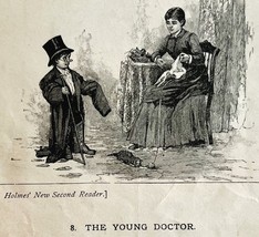 1878 Print The Young Doctor Lessons In English 6 x 4.75&quot; Antique - $19.99
