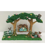 Vintage decorative ceramic home decor spring time bear family  on moving... - $1,389.96 MXN