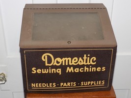 Vintage Domestic Sewing Machines Metal Store Display Cabinet - $123.75