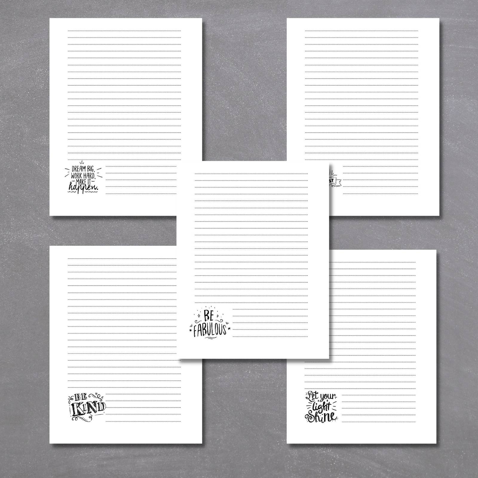 Printable Quotes Lined Paper - Great for Students!&quot; - $0.00