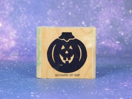 JACK O&#39; LANTERN, Wood Mounted Rubber Stamp, Stampin&#39; Up!  Vintage 1997 - £3.81 GBP