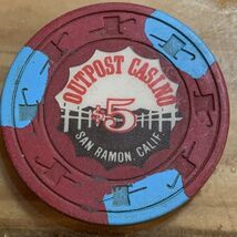 Outpost Casino California 5 Dollar Gaming Chip - $29.70