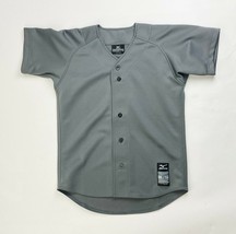 Mizuno Full Button Short Sleeve Baseball Jersey Youth Boy&#39;s Large Gray 3... - $8.05
