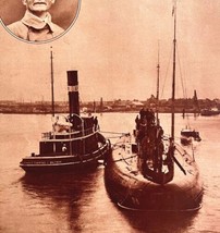 First German Undersea Vessel The Deutschland In Baltimore 1920s WW1 GrnBin2 - £31.31 GBP