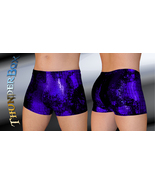 Thunderbox Spandex Purple Reptile Fossil Shorts Causal Dance Yoga  M, L, X - £21.51 GBP