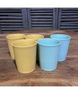 VTG Tupperware Juice Tumblers #1251 Teal (2) &amp; Yellow (3) Set of 5 – 6 o... - $19.18 CAD