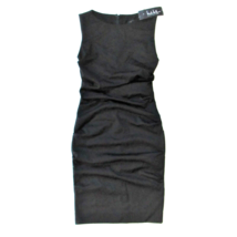 NWT Nicole Miller Collection Lauren in Black Ponte Ruched Tuck Sheath Dress P XS - £40.48 GBP