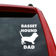 Basset Hound Dog Dad Vinyl Decal Sticker | Color: White | 5 inch Tall - £3.73 GBP