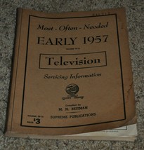 MOST-OFTEN-NEEDED EARLY1957 TELEVISION SERVICING INFORMATION VOLUME TV-12 - £10.95 GBP