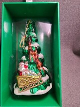 VTG Hand Blown Mercury Glass Ornament Christmas Tree Santa Reindeer Sleigh 8&quot; - £14.18 GBP
