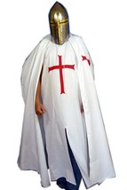 Medieval Templar Knight Crusader Tunic White Surcoat &amp; Cloak Larp costum... - £261.58 GBP