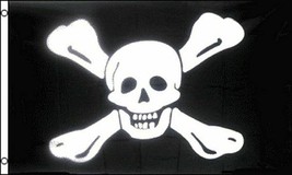 3X5 Jolly Roger Pirate Worley Skull Crossbones Flag 3&#39;x5&#39; Banner USA SELLER - £14.06 GBP