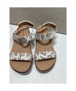 NWOT Lucky Brand Ladan Faux Leather Snake Skin Print Platform Sandals Si... - $800.09 MXN