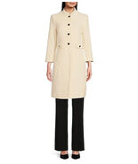 Anne Klein Tweed Collar 3/4 Sleeve Pocketed Button Front Topper Jacket S... - $138.03 CAD