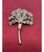 NETTIE ROSENSTEIN Brooch Dandelion Gold &amp; Silver Color Rhinestone Metal ... - £184.81 GBP