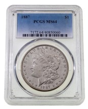 1887 Plateado Morgan Dólar Graduado Por Calidad Como - £96.48 GBP