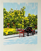 Steve Gleshberg Central Park Horse Carriage in the Snow Hand Signed Limited Art - £713.64 GBP