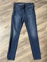 American Eagle Jeans Super Stretch X Jegging Distressed Denim Womens Size 4 - $13.78