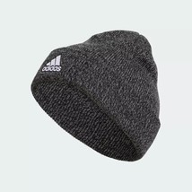 Adidas Men&#39;s Team Issue Six Dart Knit Folded Beanie Black/Grey Marled OS B4HP - £7.62 GBP