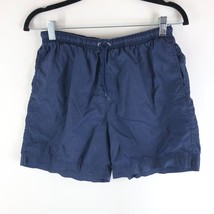 Nike Women&#39;s Shorts Drawstring Elastic Waist Vintage Nylon Navy Blue M - £15.33 GBP