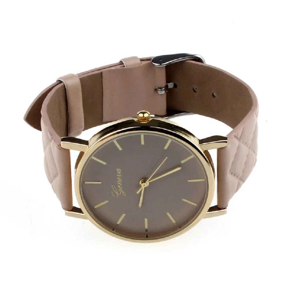 Simple Fashion Women&#39;s wristwatch Casual Geneva Checkers  leather Watch Elegant  - £108.35 GBP