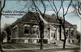 Shenandoah Iowa Public Library Child on Steps 1911 to Mt Pleasant Postca... - $7.95