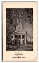 Primo Parrocchia Congregazionale Chiesa Kennebunkport Maine Me Unp DB Cartolina - £3.96 GBP