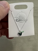 Disney Parks Mickey Mouse Faux Emerald May Birthstone Necklace Silver Color image 8