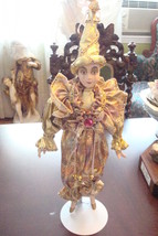 Show Stopper Golden Jester doll , 18&quot; tall, hand painted [*4-dolls] - £27.75 GBP