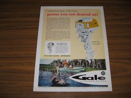 1960 Print Ad Gale Buccaneer 15 Outboard Motors Galesburg,IL - $13.43
