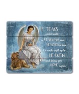 Dog Pet Memorial Wood Pallet If Tears Could Build  Angel Plaque - $12.86