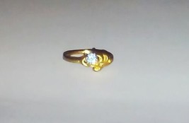 BLUE SAPPHIRE SIZE 4.5 RING WITH GOLD BAND - $94.77 MXN