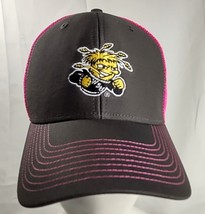 Wichita State Shockers Adjustable Cap Hat Pink Mesh Dark Gray Snapback - £11.22 GBP