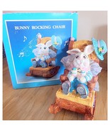 Easter Bunny in Rocking Chair Music Box Plays “Easter Parade” Song Works... - $250.66 MXN