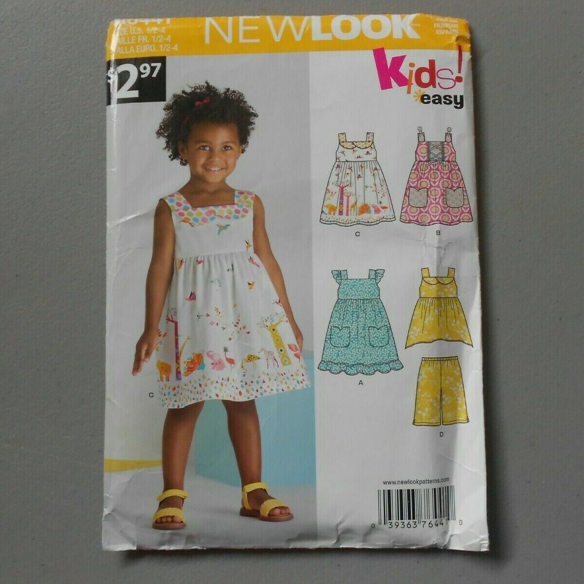 NewLook 6441 Toddler Dresses Top &amp; Pedal Pushers Sz 1/2-4 UNCUT Pattern ... - $8.90