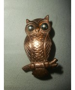 OWL ON TREE BRANCH PIN BROOCH BELL TRADING MARKED IN BACK VINTAGE SOLID ... - £17.82 GBP