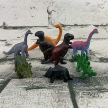 Vintage Plastic Dinosaur Figures Small Lot Of 8 Green Purple Brachiosaurus - £5.51 GBP