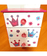 CLAIRE&#39;S JEWELERY BOX - KIDS&#39; &quot;PRINCESS&quot; MINI WOODEN DRESSER  - 8&quot; X 6&quot; ... - £19.65 GBP