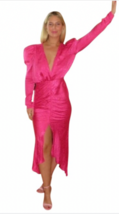 New Ronny Kobo Astrid Zebra Print Midi Dress, Pink (Size L) - £235.94 GBP