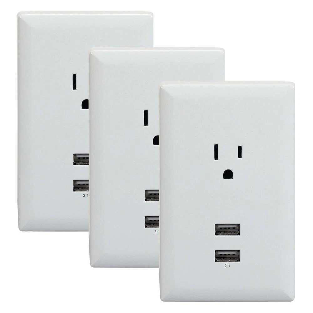 RCA Dual USB + Single Power Outlet Wall Adapter Plate WPW2UWR - $30.00
